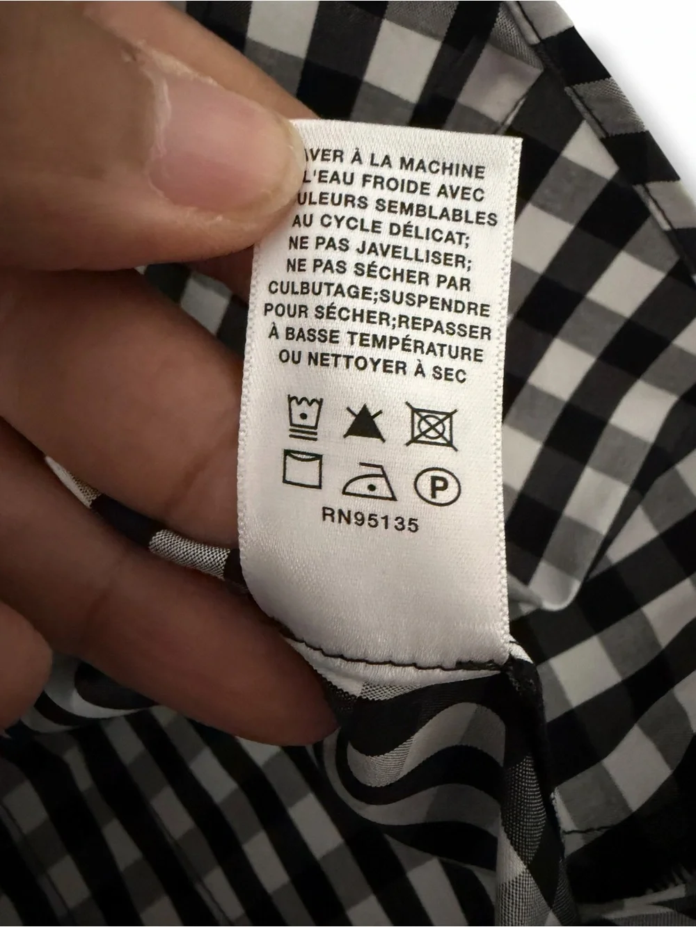 Lafayette 148 NY Black & White Gingham Button Down Shirt Poplin Classic Size 12 - Picture 3 of 11